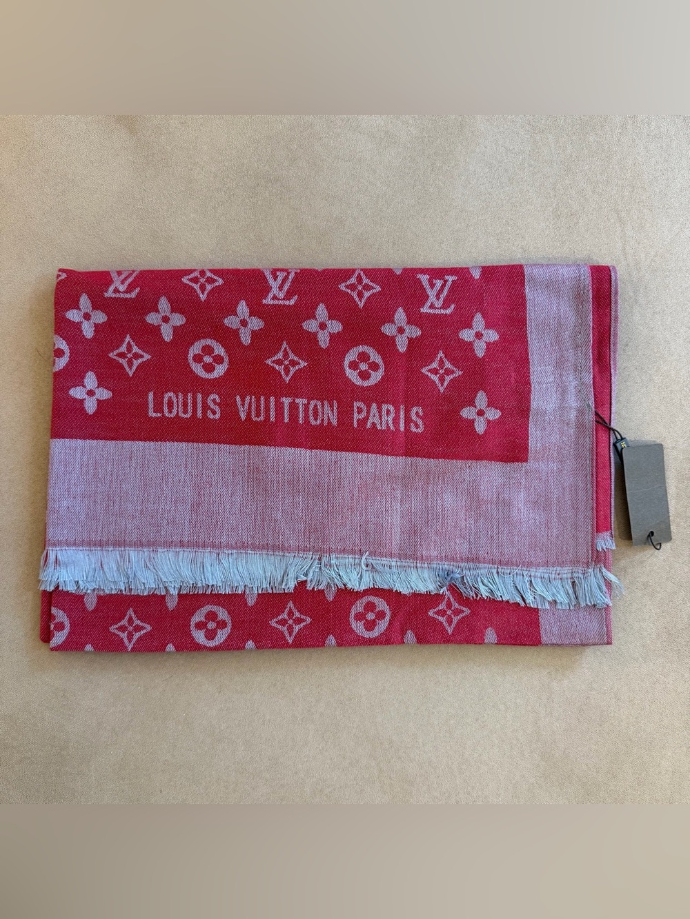 Luxury Cashmere & Silk Blend Monogram Scarf - Picture 2 of 8